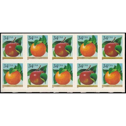 3493-3494 34c Apple-Orange Fine MNH BPS Blk/10 V5052
