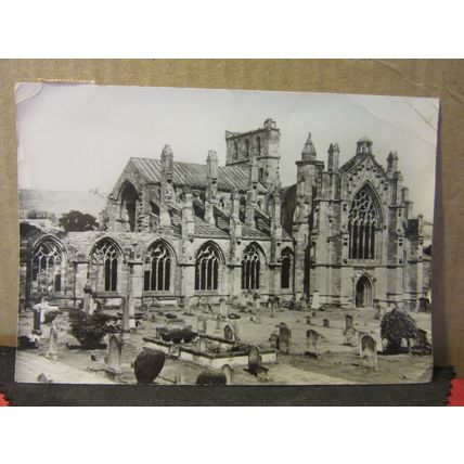 MELROSE ABBEY, MELROSE, THE BORDERS used postcard Ministry of Works RP 1961 pm =