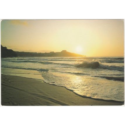 Postcard sunset over Newquay, Cornwall. Unposted