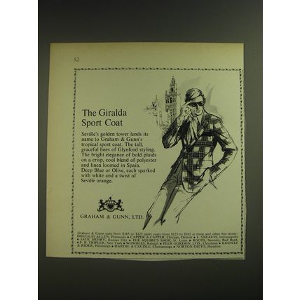 1974 Graham & Gunn Giralda Sport Coat Advertisement