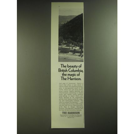 1974 The Harrison Resort Ad - The beauty of British Columbia