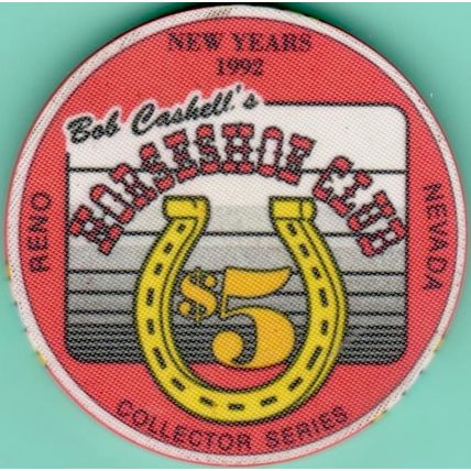 Horseshoe Club. $5 Casino Chip. Reno, NV. K98.