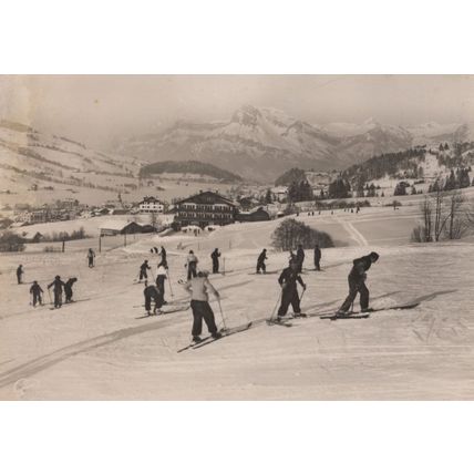 Megeve Champ De Skiiing 1951 Message Ski Tourist French Postcard