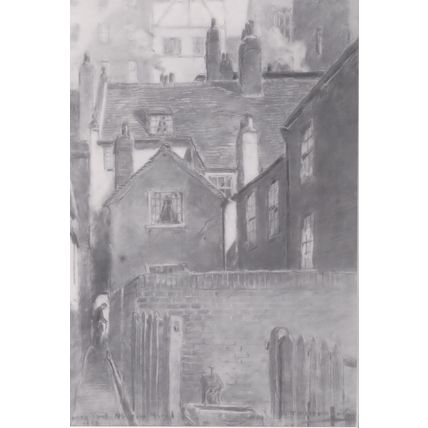 Byrons Yard Narrow Marsh Nottingham Victorian Sketch Postcard