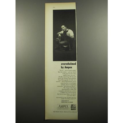 1955 Ampex 612 Tape Phonograph Ad - Overwhelmed by Ampex