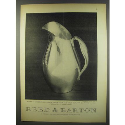1956 Reed & Barton Water Pitcher Advertisement