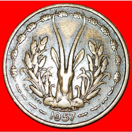GOLD DFISH FRANCE: FRENCH WEST AFRICA ★ 25 FRANCS 1957 TOGO★LOW START★NO RESERVE