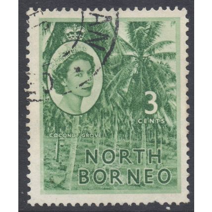 North Borneo Scott 263 - SG374, 1954 Elizabeth II 3c used