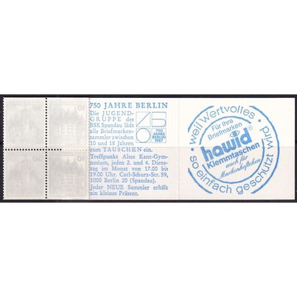 Berlin - Germany 1987 Mi MH11n UMM - Booklet (E-348 (1))