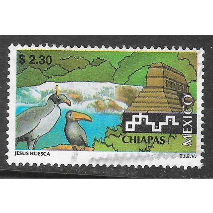 MEXICO TOWNS AREAS CHIAPAS TOUCANS BIRDS AZTEC MONUMENT USED $2.30