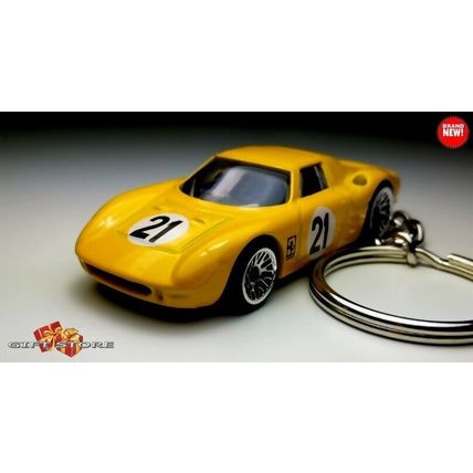 NICE GIFT KEYCHAIN YELLOW FERRARI 250 LE MANS BERLINETTA PININFARINA EURO HW