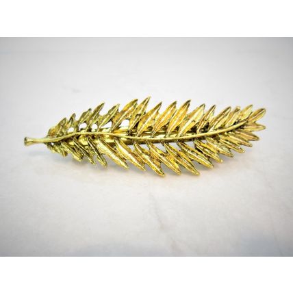 Small bronze gold leaf hair clip barrette