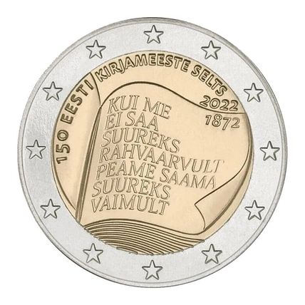 Estonia 2022 [MND] 2€. 150th anniversary Estonian Literary Association (SC)