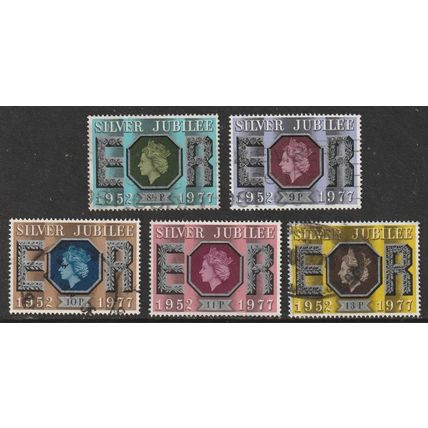 GB 1977 Queen Elizabeth II Silver Jubilee Used 2 SG 1033-1037 Sc 810-814