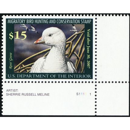RW73, Mint NH XF/Superb $15 Duck Stamp - PFC Graded 95 Certificate * Stuart Katz