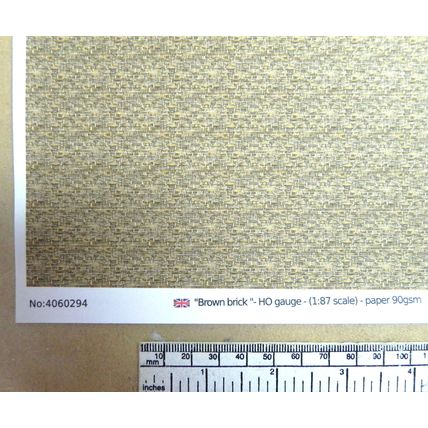 Papier "brique brune " - pour HO gauge-échelle 1:87-A4