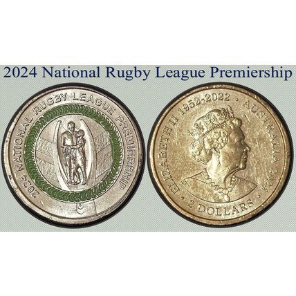 Australia 2024 National Rugby League Premiership $2 Coloured Coin