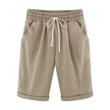 Pants Elastic Waist Shorts Ladies Beach Casual Shorts Plus Size Women Summer Hot