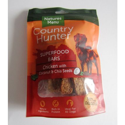 NATURES MENU COUNTRY HUNTER SUPERFOOD NATURAL DOG TREAT BAR 100G RICH IN PROTEIN
