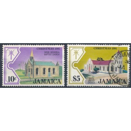 Christmas: 10c & $5 - Jamaica 1981 - F H - SG 537 & 539