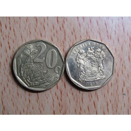 Suid Africa South Africa 1996 20 Cent Borwa Coin