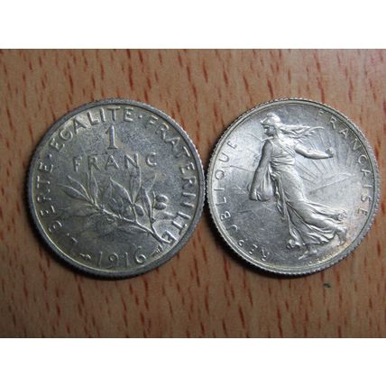 France Republic 1916 1 Franc Coin (HIGH GRADE)