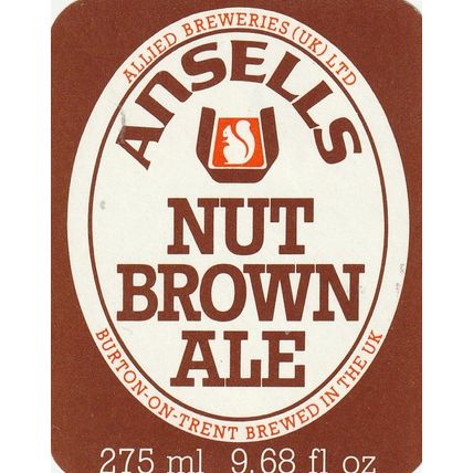 BEER BOTTLE LABEL - ANSELLS BREWERY - NUT BROWN ALE (A)
