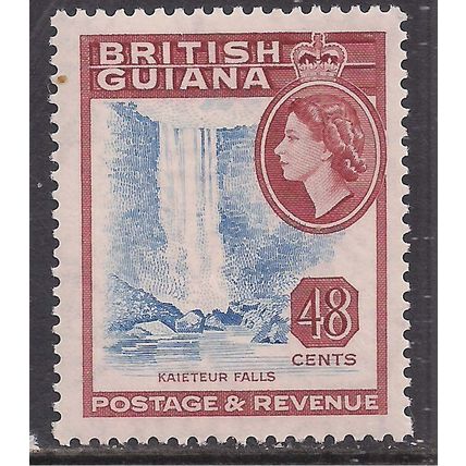 British Guiana 1961 QE2 48ct Kaieteur Falls Umm SG 341ab DLR ( K711 )