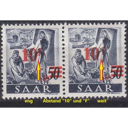 GERMANY Saar [1947] MiNr 0235 II I+II ( **/mnh ) 2er