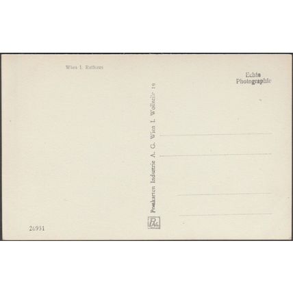 Rathaus, Wien I, c.1930 - Postkarten Industrie Foto-AK