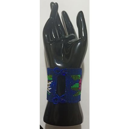 Traditional Huichol Art. Mexico Glass Seed Beads Bracelet. Legendary birds 5