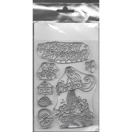 Katy Sue Designs. Mermaid Birthday Stamp Set. Stamping Cardmaking Scrapbooking