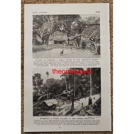Rambuzo & Wambirimi Pigmy Village, Papua (Seaplane, Reverse), Book Illustration