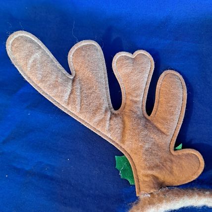 Lot 4 REINDEER ANTLERS HEADBANDS Christmas Deer Santa Plush Padded Cloth Felt