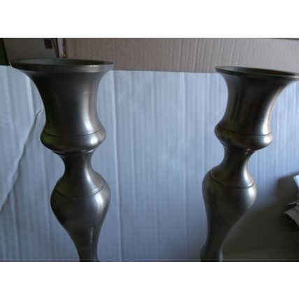 Candlesticks - Vintage Metal - Set of 2 - Height 12 inches - Base 5 inches wide