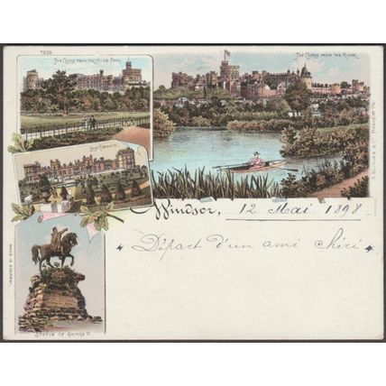 Court Card - Multiview, Windsor, Berkshire, 1898 - Gerhard Blümlein Postcard