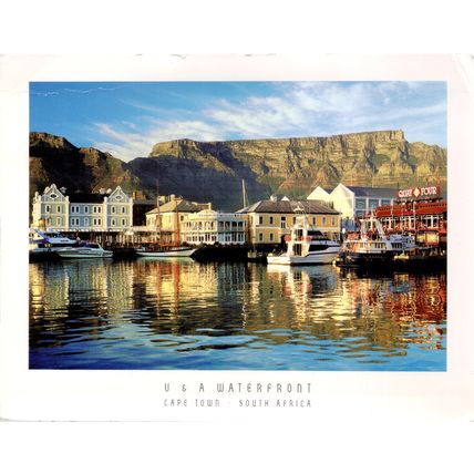 Postcard Victoria & Albert Waterfront, Cape Town, South Africa. Table Mountain