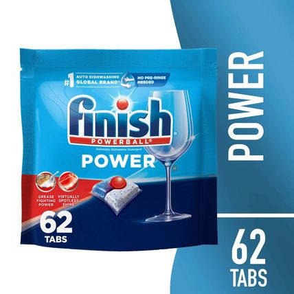Finish Power Dishwasher Pods, Dishwasher Detergent Tabs Soap, Deep Clean, 62 Ct