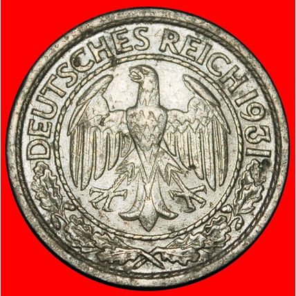 Ⰶ EAGLE (1927-1938): GERMANY ★ 50 PFENNIGS 1931A UNCOMMON ★LOW START★NO RESERVE