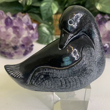 Aardik Collection Carved Black Soapstone Loon/Duck Bird Vintage 1972 Canada 4.25