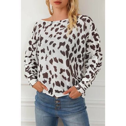 Leopard Long Sleeve Crewneck Sweater