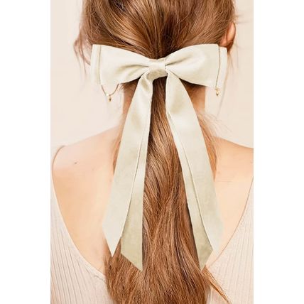 White Double Bow Knot Alligator Hair Clip
