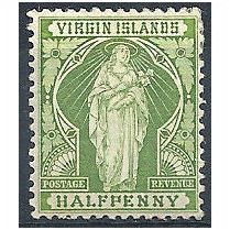 Virgin Islands 1899 SG43 1/2d Yellow-Green Mounted.Mint