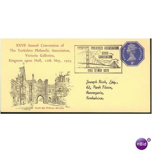 Vintage GB PC 1973 - Yorkshire Philatelic Association XXV11 Annual Convention 2