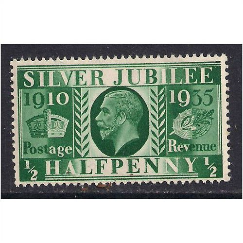 GB 1935 KGV Silver Jubilee 1/2d Green unused SG 453 (872)