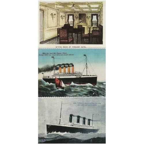 6 Small Print Steam Ship RMS Titanic Interior Rooms etc