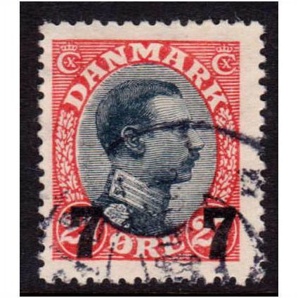 Denmark AFA 158/Scott 182, 7ø/27ø Provisional, F+ used