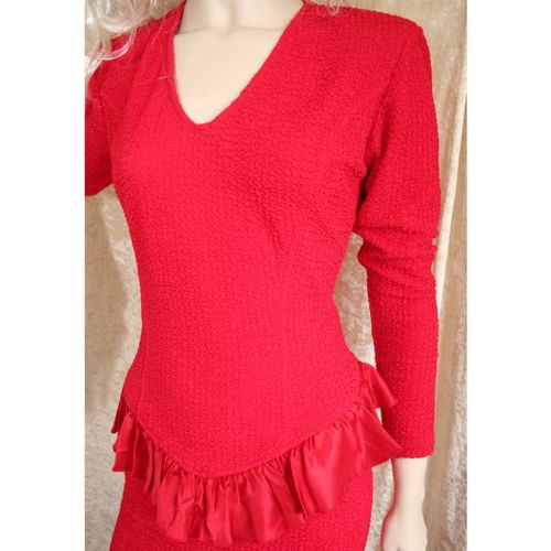 Vintage 1980 Red Dress Size 12