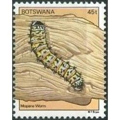 Botswana 1981 Insects 45t Moth Larva Mopane worm Unmounted Mint NHM SG 484 stamp