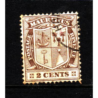MAURITIUS 1910 SG182 2c BROWN FINE USED #5